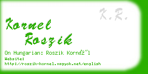 kornel roszik business card